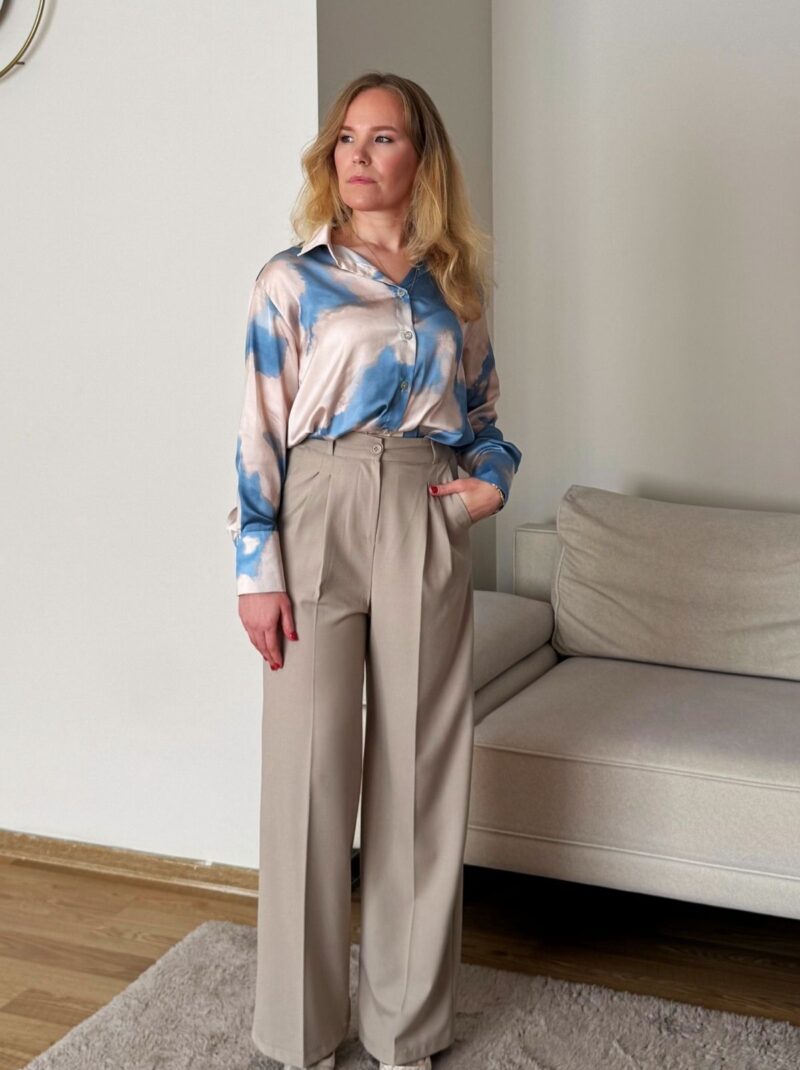 Kadın Palazzo Pantolon Krem